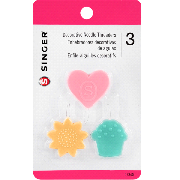 slide 1 of 1, Singer Decorative Plastic Needle Threaders, 3 ct