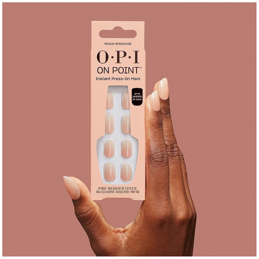 slide 2 of 5, OPI On Point Press On Nail Set - Peach Smoothie, 1 ct