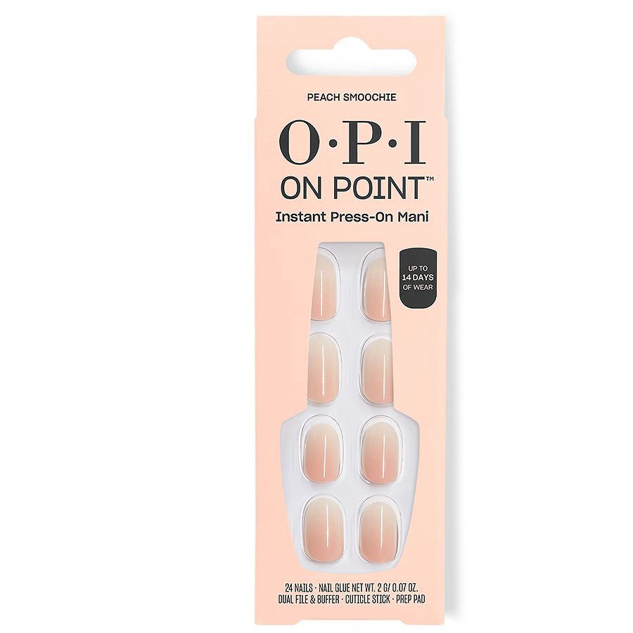 slide 1 of 5, OPI On Point Press On Nail Set - Peach Smoothie, 1 ct