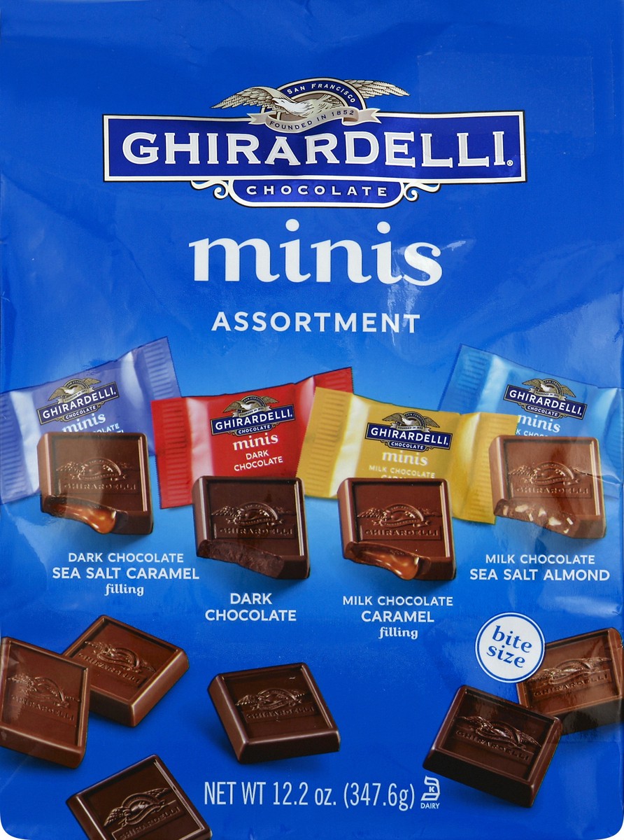 slide 5 of 5, Ghirardelli Chocolate, Assortment, Minis, 12.2 oz