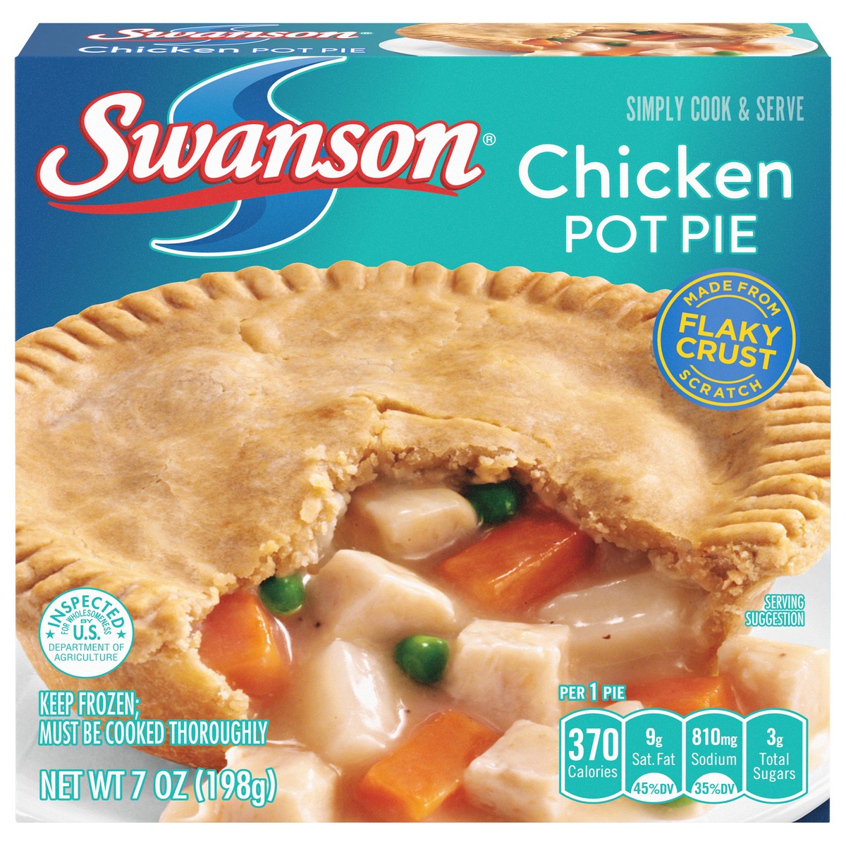 slide 1 of 5, Swanson Individual Chicken Pot Pie Frozen Meal, 7 oz., 7 oz