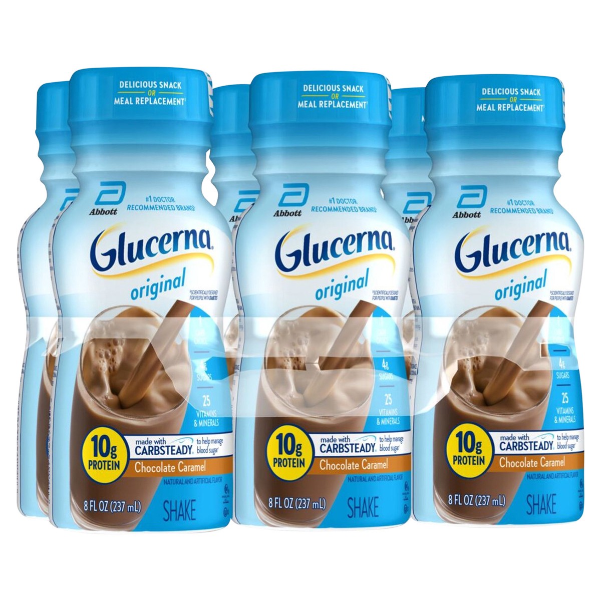 slide 2 of 5, Glucerna Original Chocolate Caramel Shake Bottle 6 ea, 6 ct