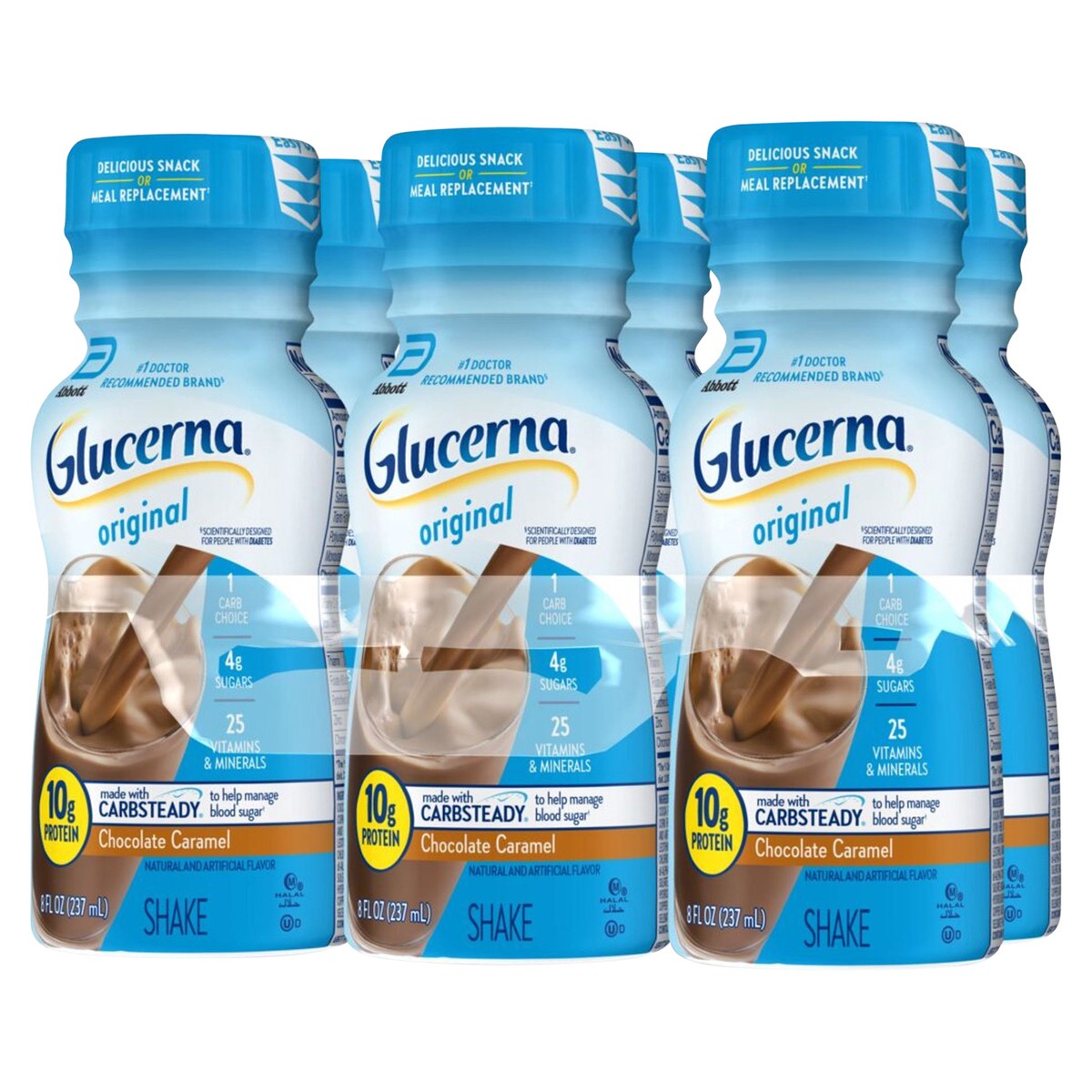 slide 3 of 5, Glucerna Original Chocolate Caramel Shake Bottle 6 ea, 6 ct