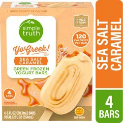 Simple Truth Yo Greek Sea Salt Caramel Greek Frozen Yogurt Bars 4 Count