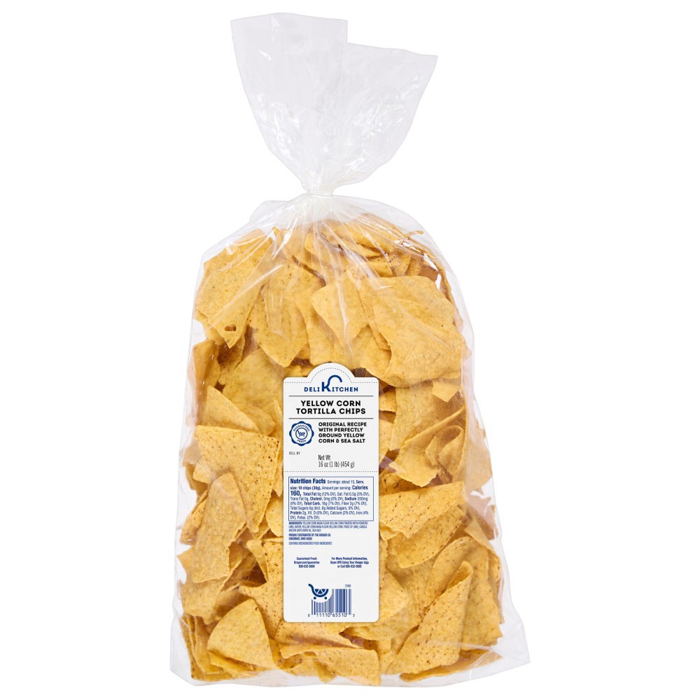 slide 1 of 1, Deli Kitchen Tortilla Chips, 16 oz