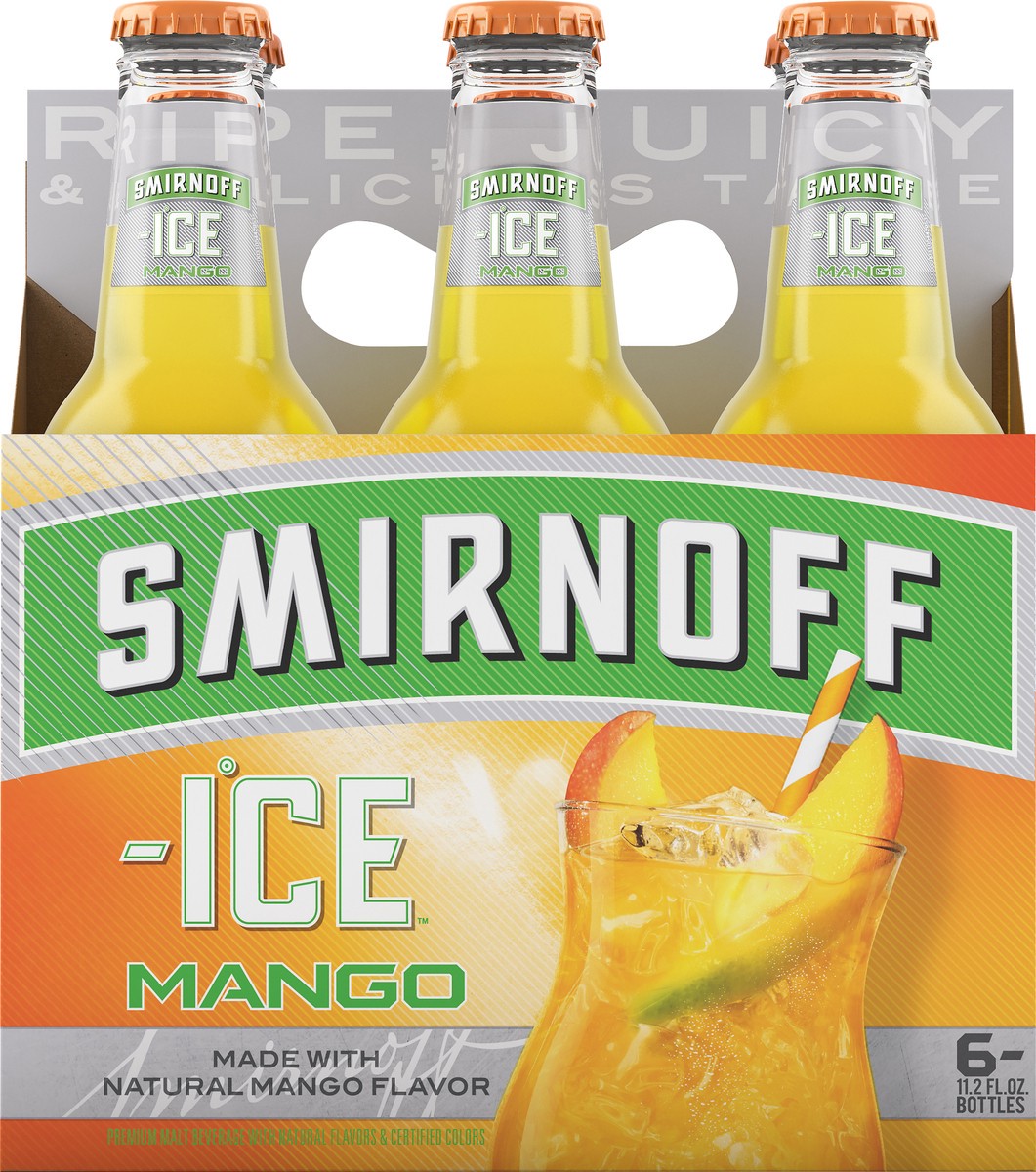 slide 1 of 10, Smirnoff Ice Mango Malt Beverage 6 ea, 6 ct; 11.2 oz