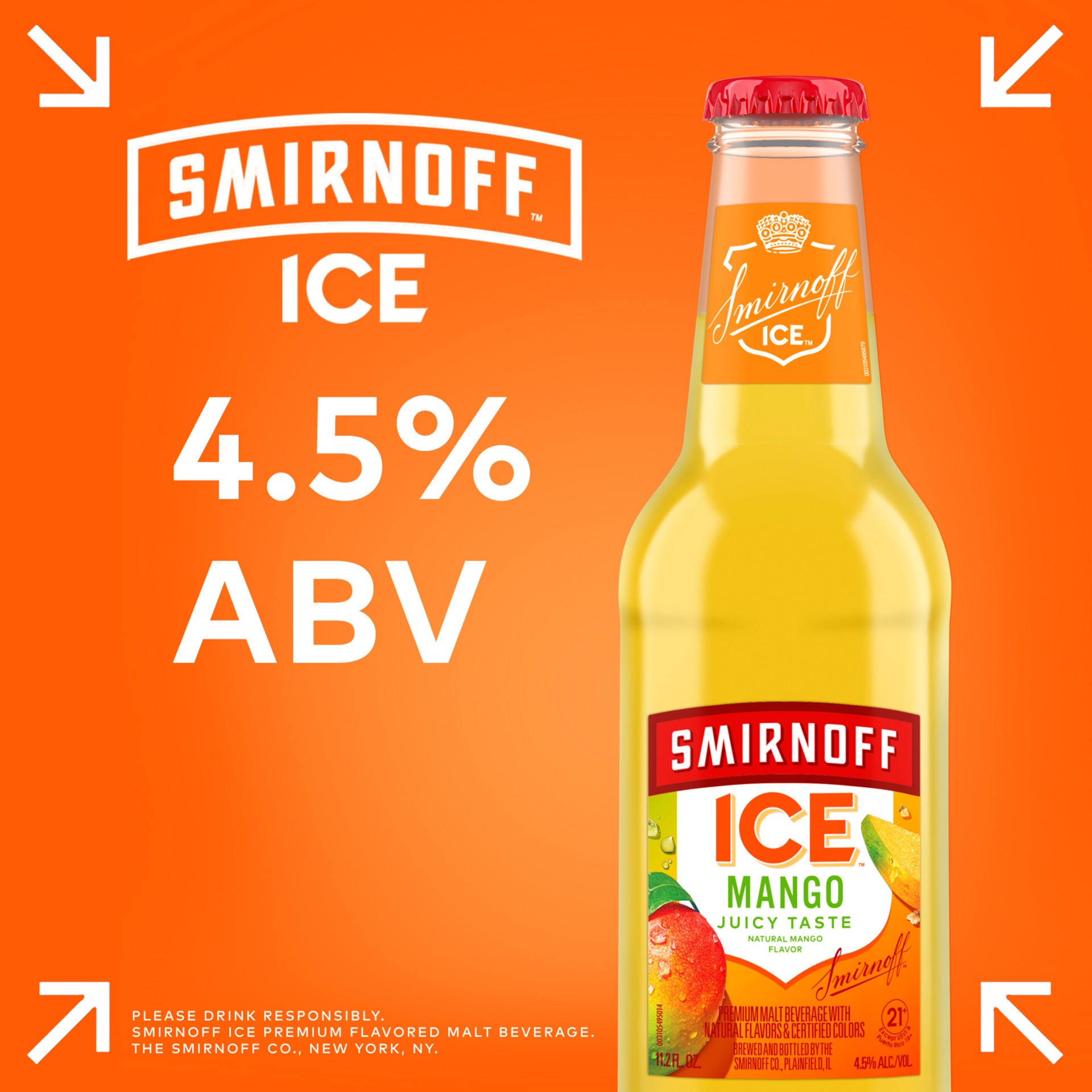 slide 3 of 10, Smirnoff Ice Mango Malt Beverage 6 ea, 6 ct; 11.2 oz