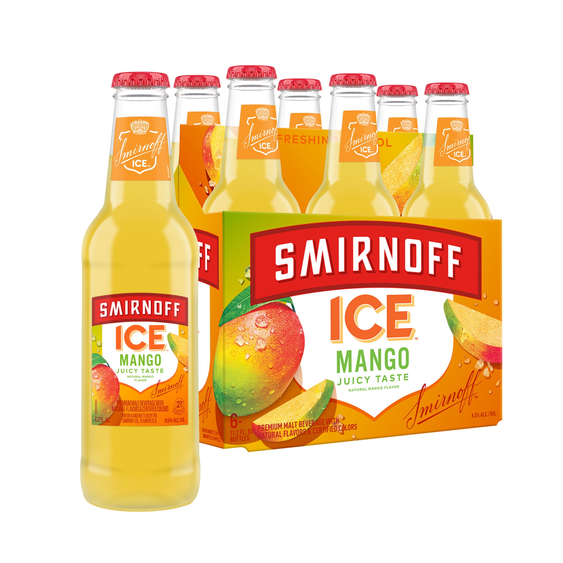 slide 1 of 10, Smirnoff Ice Mango Malt Beverage 6 ea, 11.2 fl oz