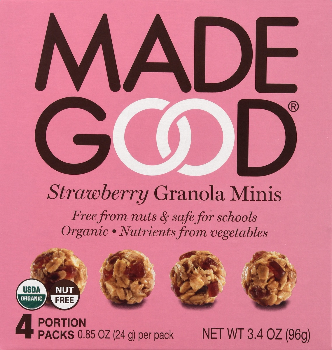 slide 9 of 10, MadeGood Organic Chocolate Banana Granola Minis, 4 ct; 0.85 oz