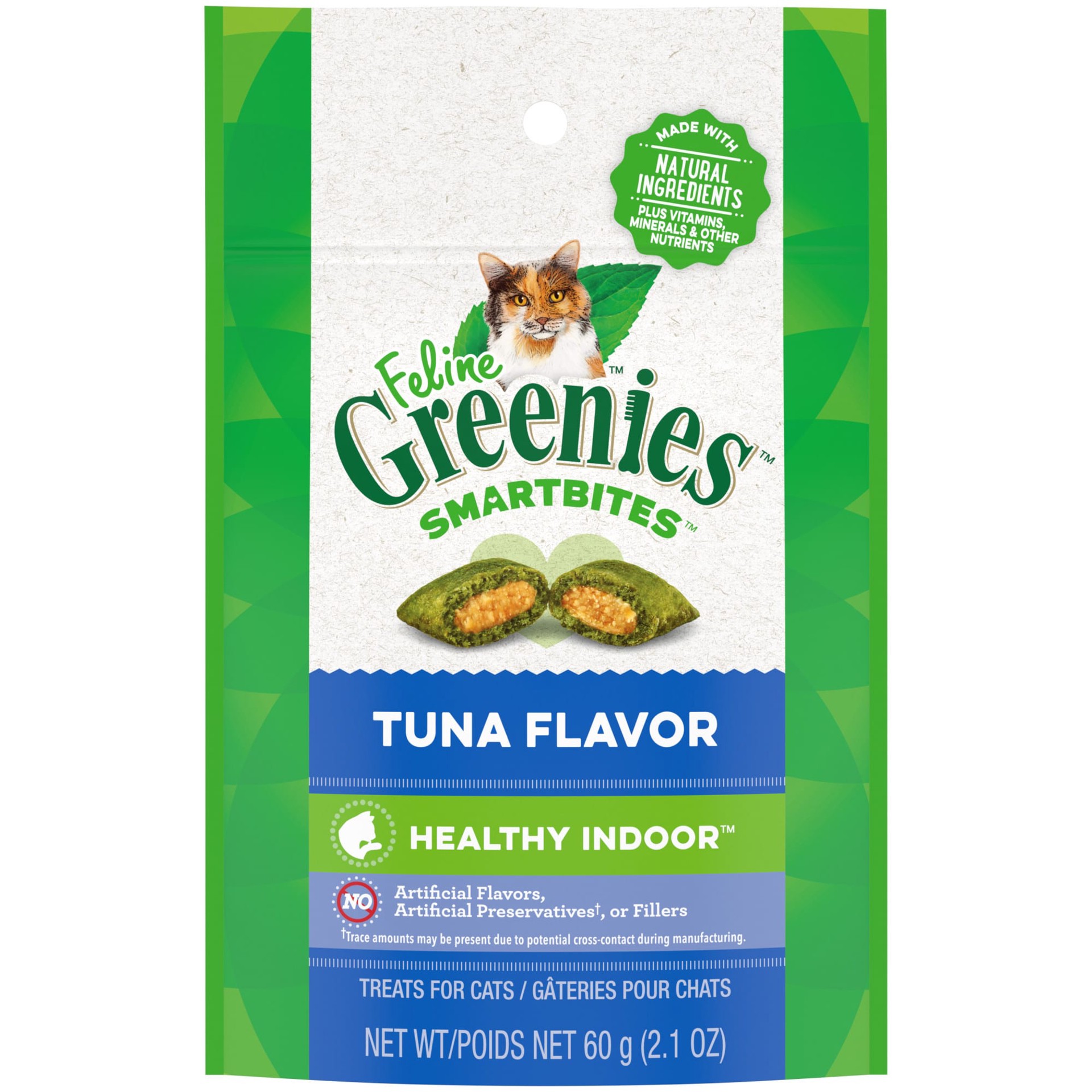 slide 1 of 3, Greenies SmartBites Healthy Indoor Tuna Flavor Cat Treats - 2.1oz, 2.1 oz