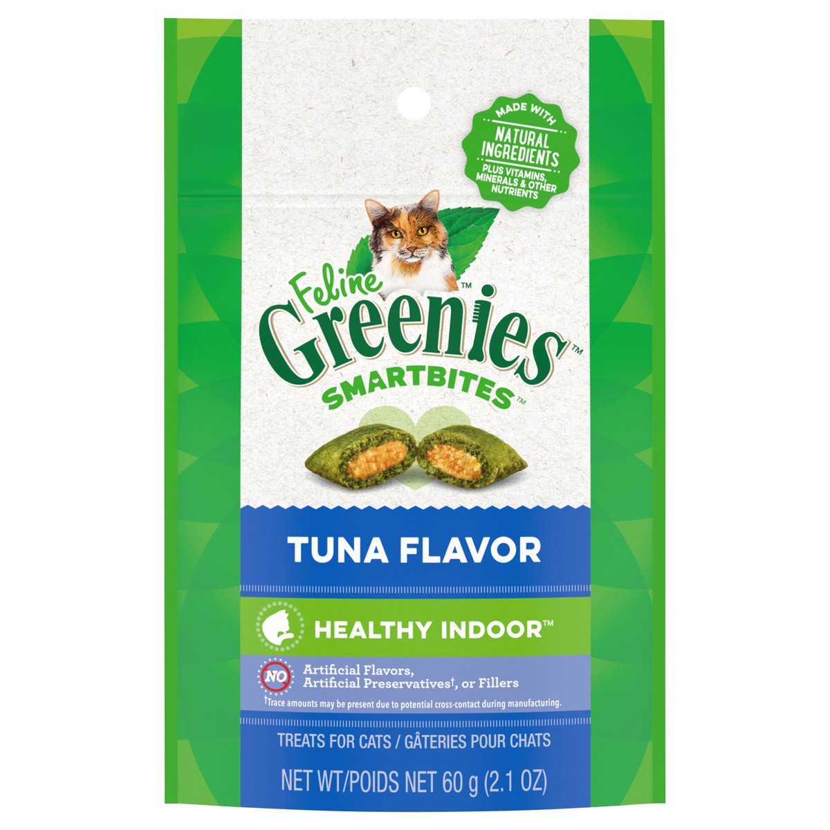 slide 1 of 3, Greenies SmartBites Healthy Indoor Tuna Flavor Cat Treats - 2.1oz, 2.1 oz