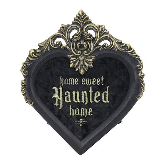 slide 1 of 2, 8.25" Black Home Sweet Haunted Home Framed Tabletop Sign By Ashland, 8.25 in