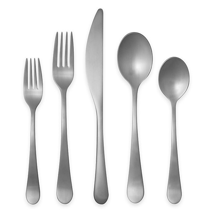 slide 1 of 1, Gourmet Settings Windermere Matte Flatware Set, 20 ct