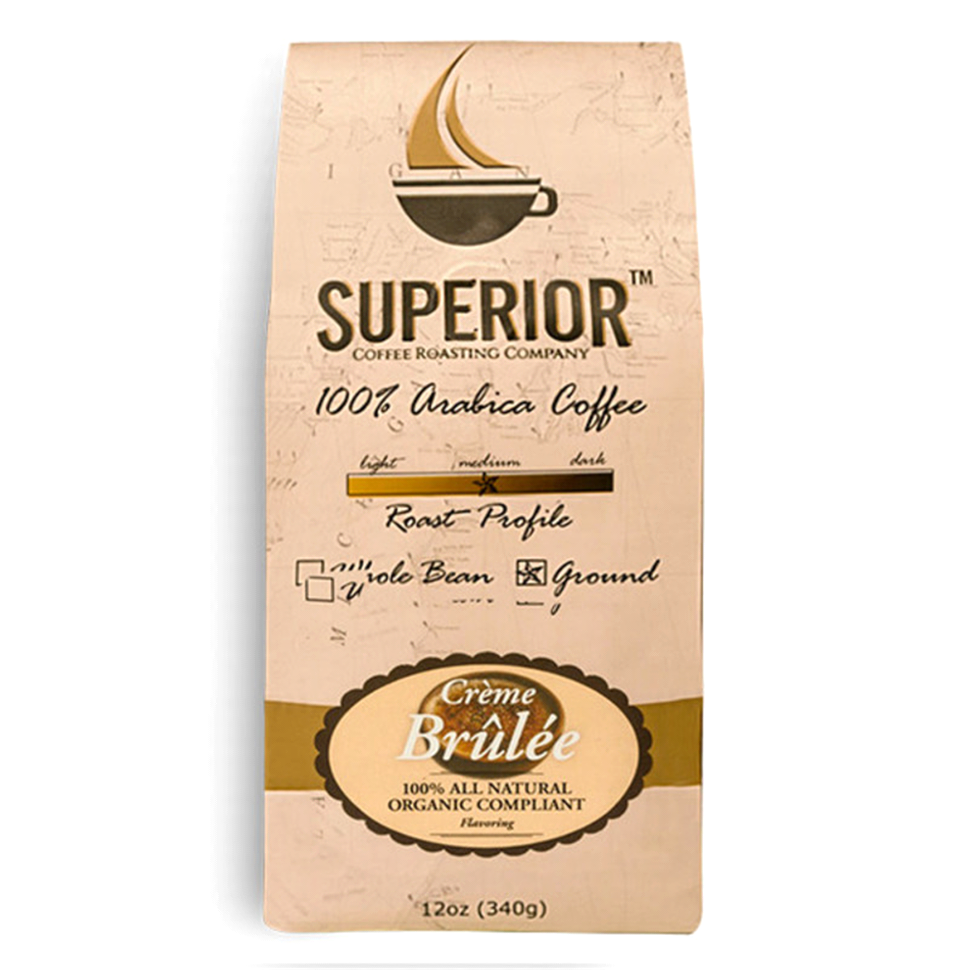 slide 1 of 1, Superior Creme Brulee Ground Coffee, 12 oz