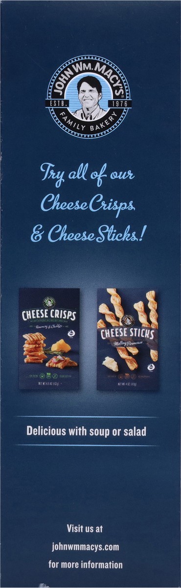 slide 7 of 13, John Wm. Macy's Asiago & Cheddar Cheese Crisps 4.5 oz, 4 oz