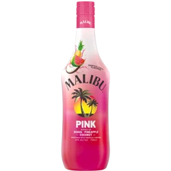 Malibu Pink Tropical Fruit Flavored White Rum with Tropical Liqueur 750 ml