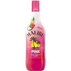 Malibu Pink Tropical Fruit Flavored White Rum with Tropical Liqueur 750 ml