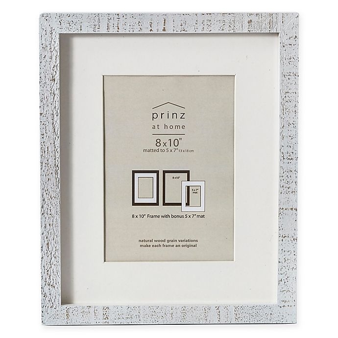 slide 1 of 1, Prinz Distressed Pallet Wood Frame with Mat - White, 5 in x 7 in