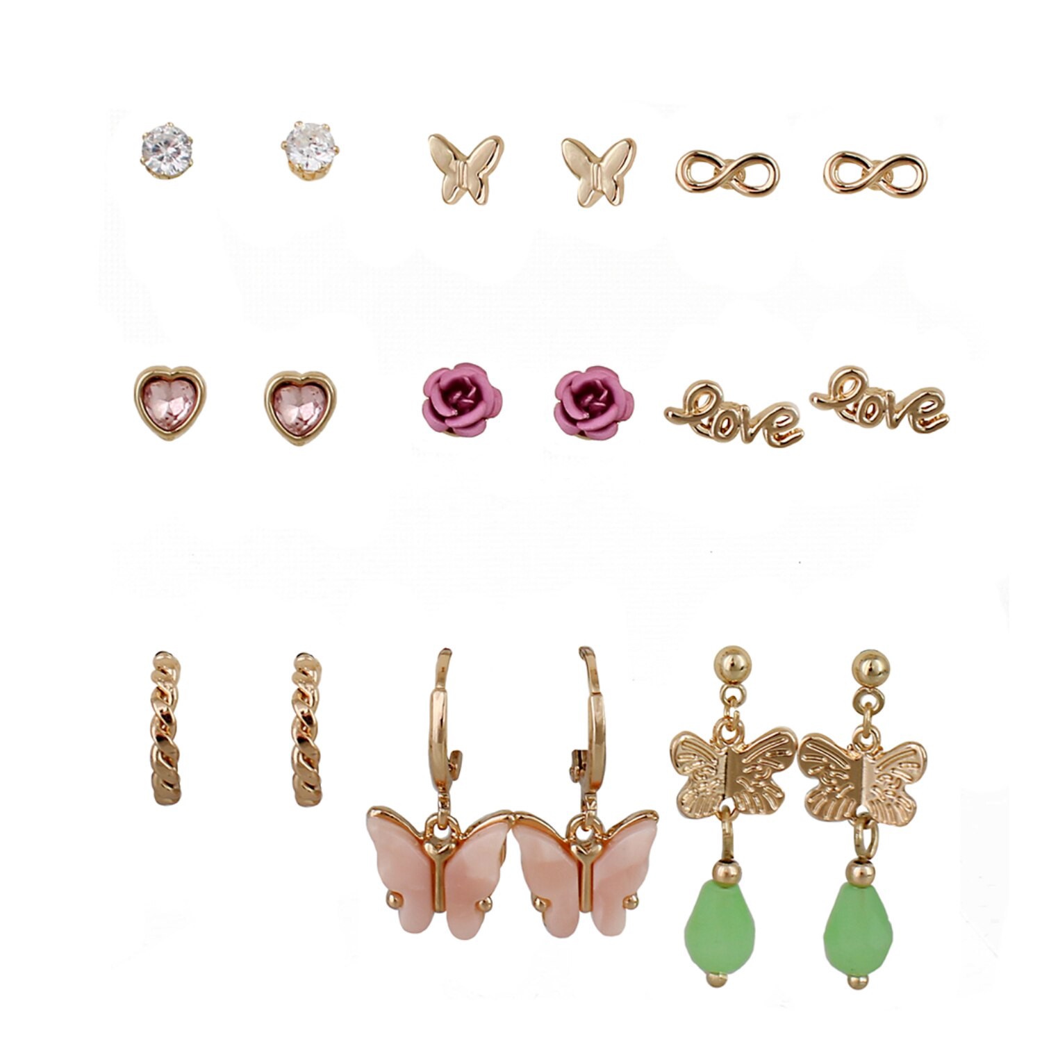 slide 1 of 1, I AM Jewelry Iam Earring Superset, Butterfly Garden, 12 Ct, 12 ct