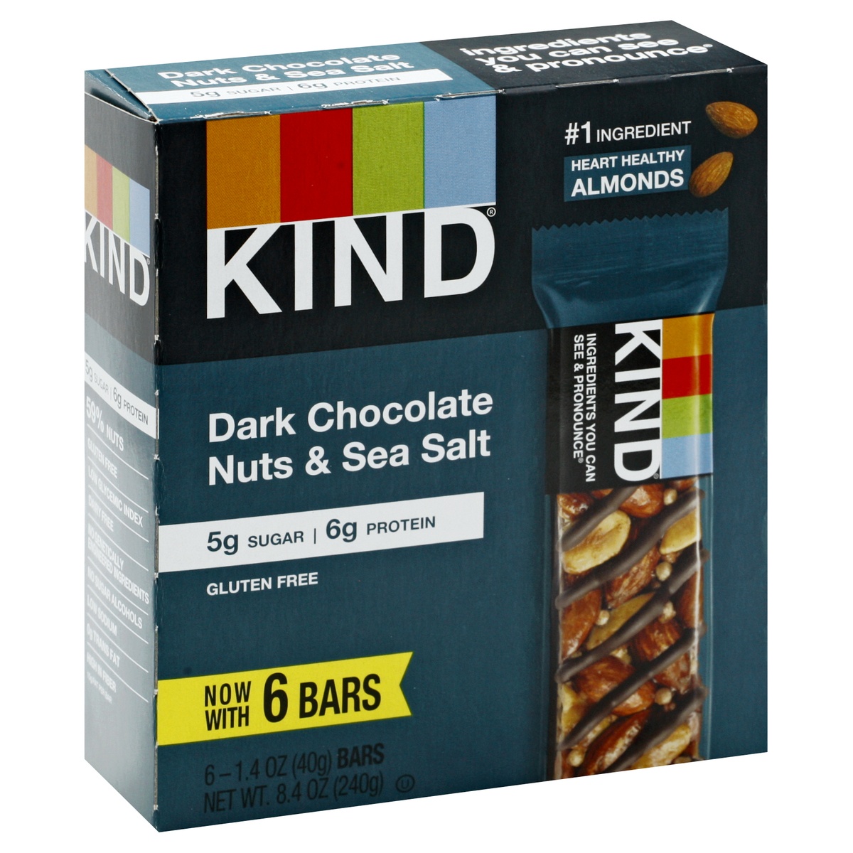 slide 2 of 11, KIND Dark Chocolate Nuts & Sea Salt Bars, 6 ct