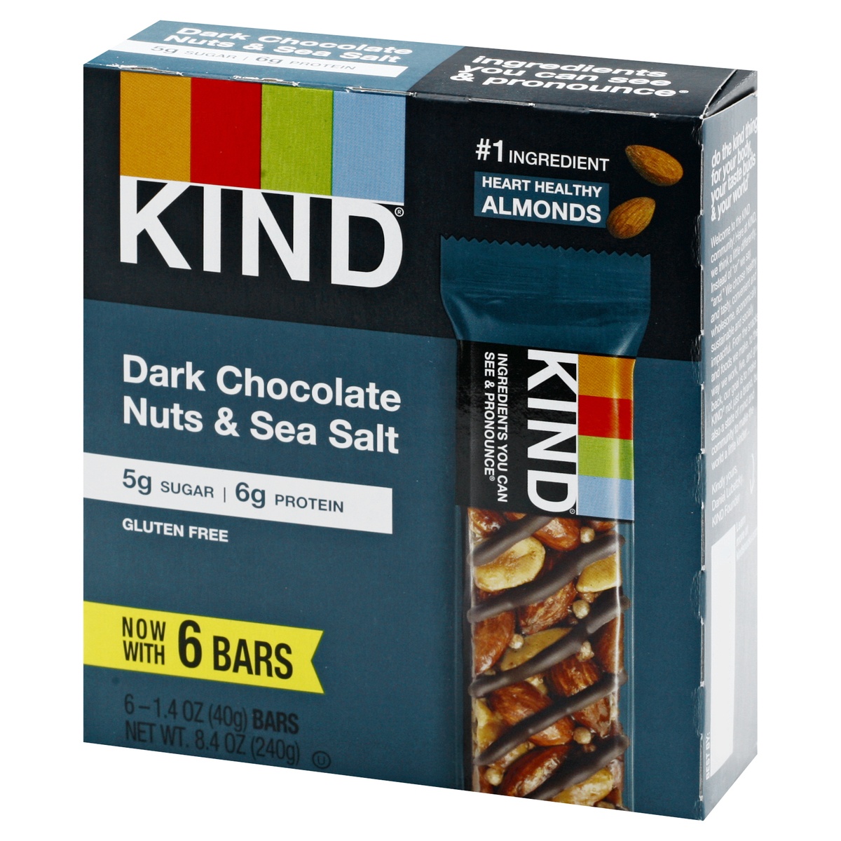 slide 3 of 11, KIND Dark Chocolate Nuts & Sea Salt Bars, 6 ct
