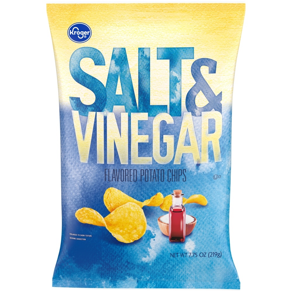 slide 1 of 1, Kroger Salt & Vinegar Potato Chips, 7.75 oz
