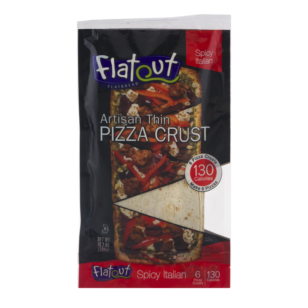 slide 1 of 5, Flatout Thin Crust Flatbread Spicy Italian, 10.2 oz