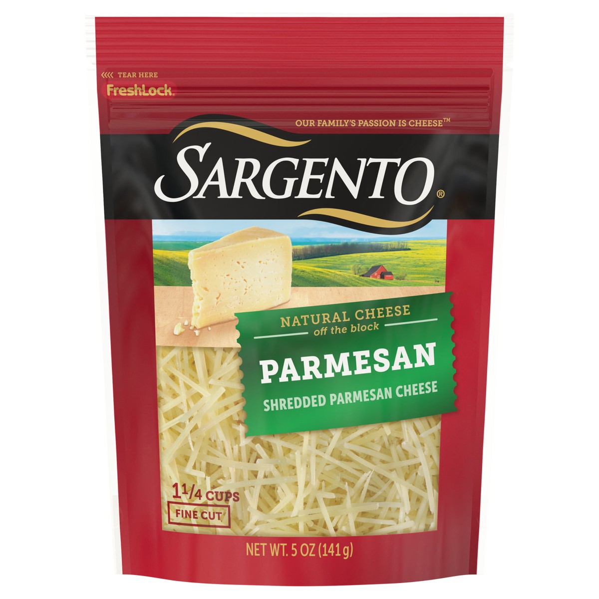 slide 1 of 8, Sargento Off the Block Fine Cut Parmesan Shredded Cheese 5 oz, 5 oz