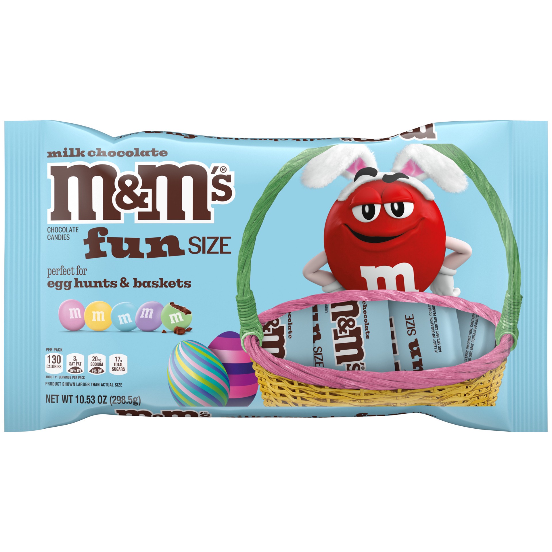 slide 1 of 8, M&M's Milk Chocolate Fun Size Easter Basket Stuffers, 10.53 Oz Bag, 10.53 oz