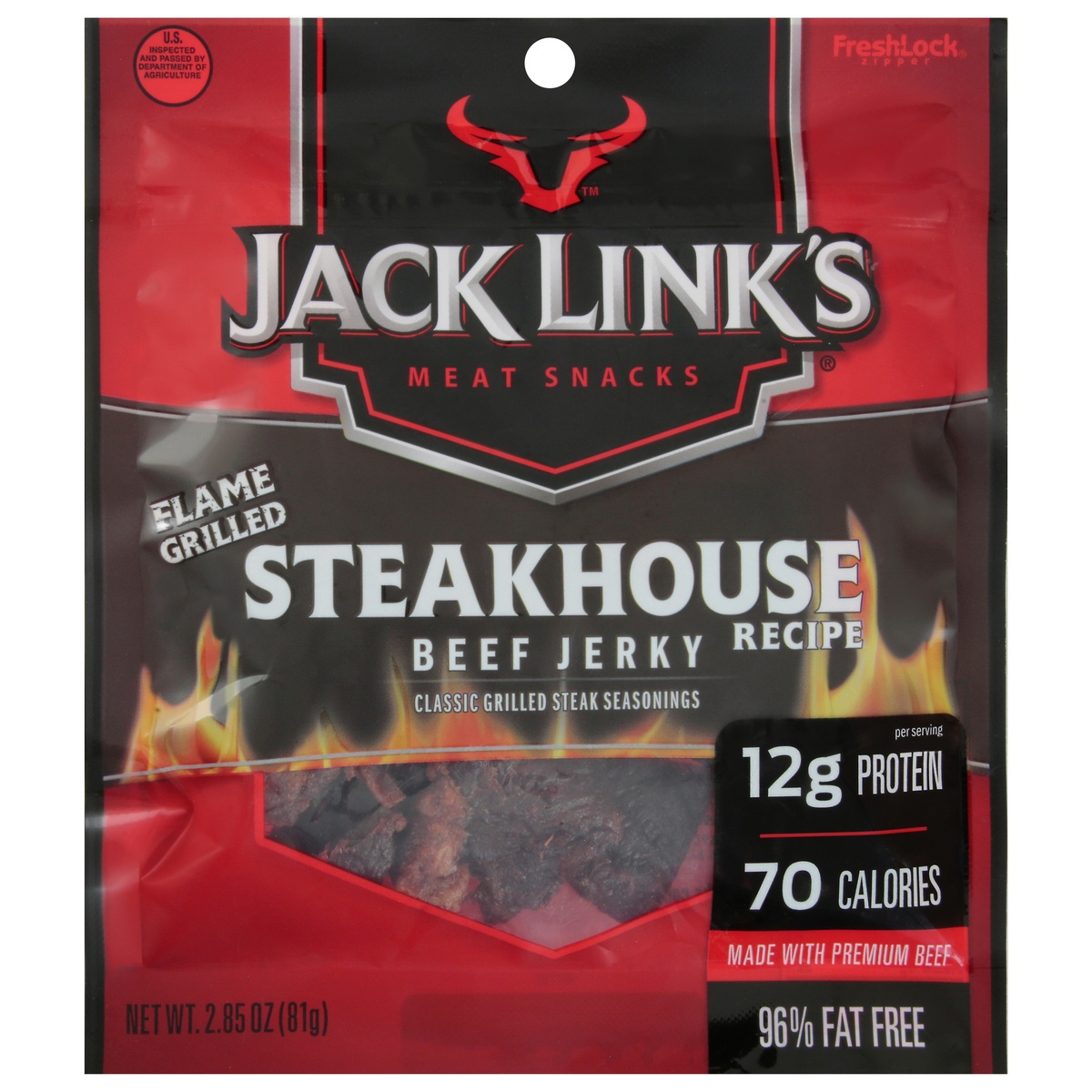 slide 1 of 1, Jack Link's Steakhouse Recipe Beef Jerky, 2.85 oz