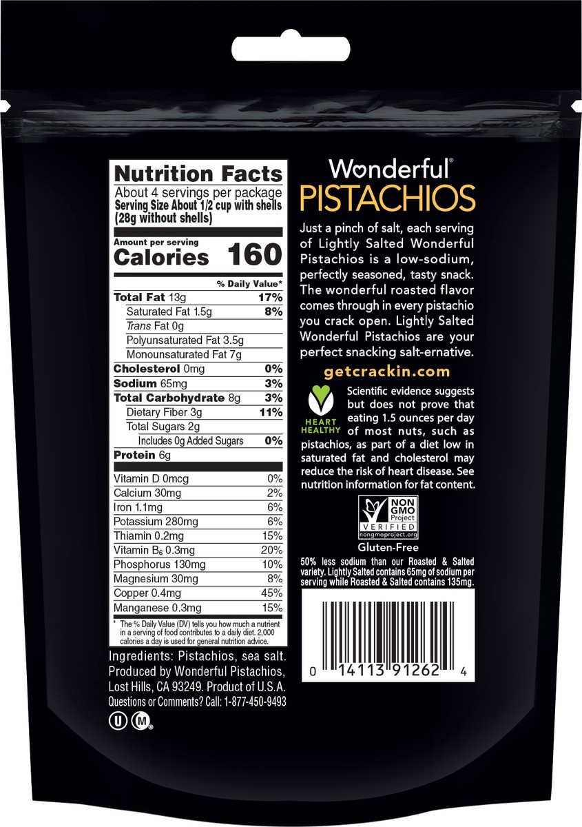 slide 3 of 3, Wonderful Pistachios, In Shell Roasted & Lightly Salted Pistachios, 8 Ounce Bag, 8 oz