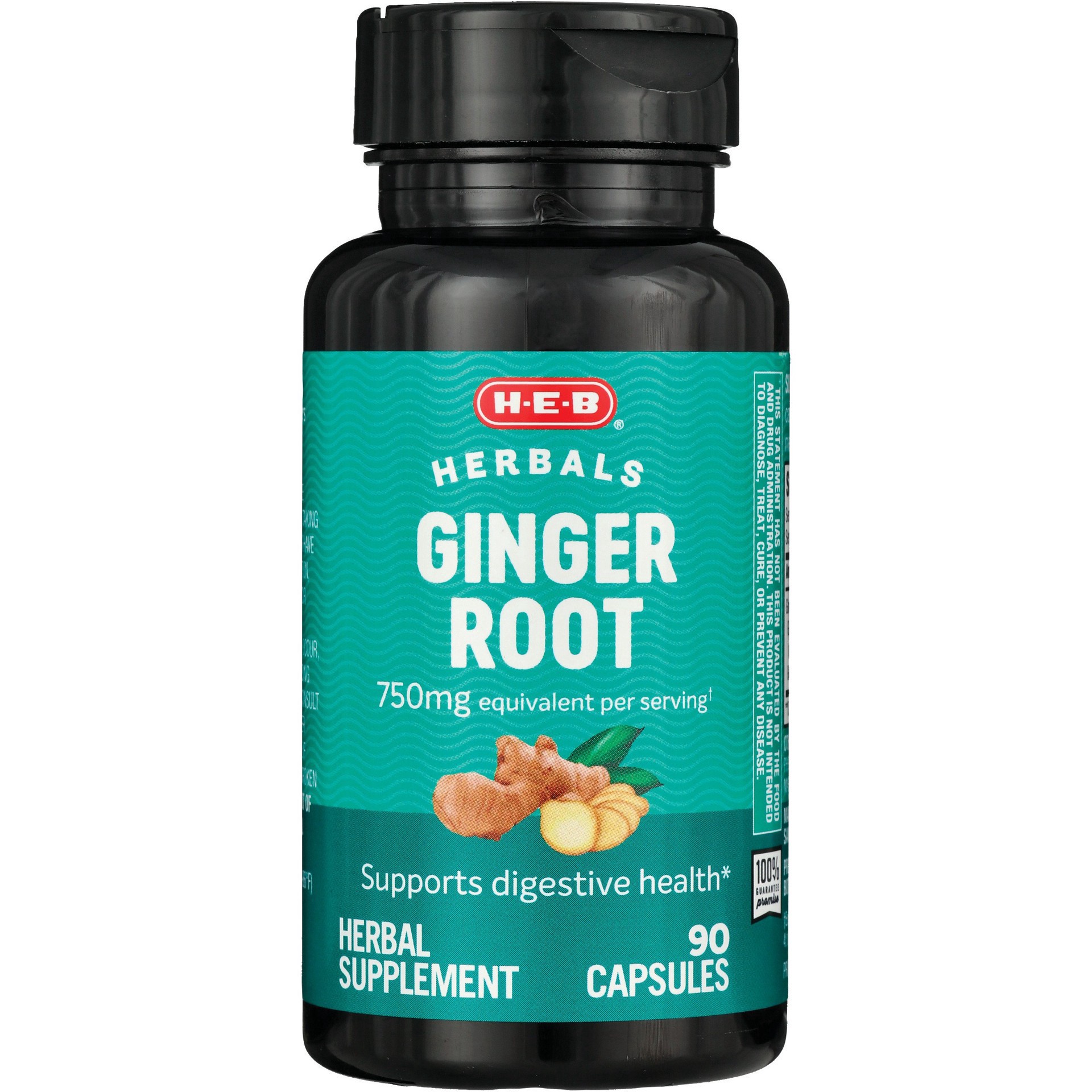 slide 1 of 1, H-E-B Ginger Root 750 mg, 90 ct