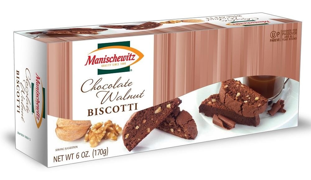 slide 1 of 1, Manischewitz Chocolate Walnut Biscotti, 6 oz