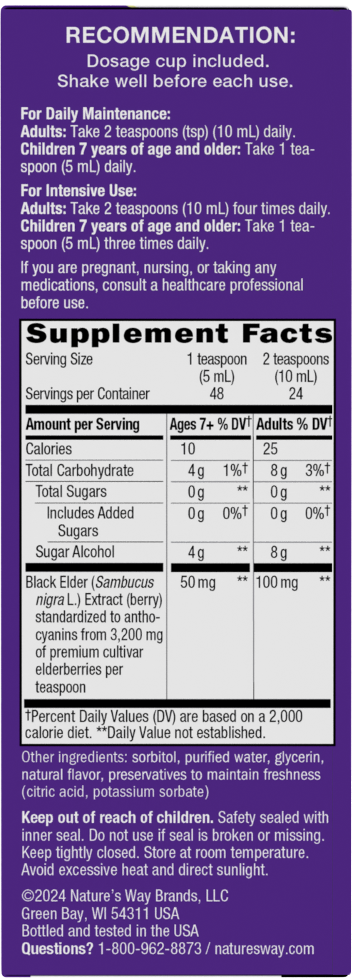 slide 4 of 5, Nature's Way Sambucus Zero Sugar Traditional Immune Syrup, 8 fl oz