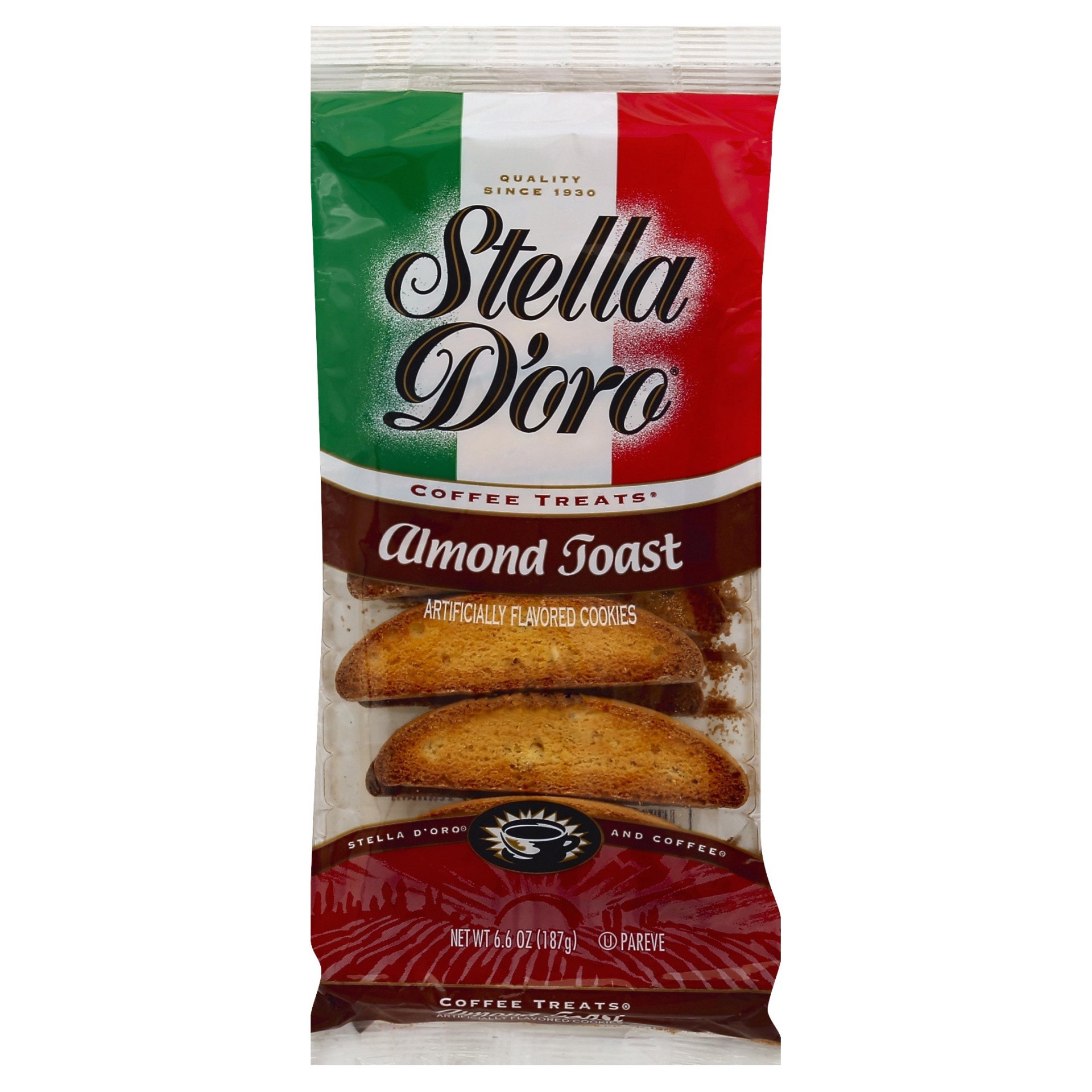 slide 1 of 5, Stella d'Oro Almond Toast Crunchy Coffee Treats Cookies, 6.6 Oz, 6.6 oz