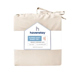 Havenstay Washed Sheets, Twin/Twin XL, Cream