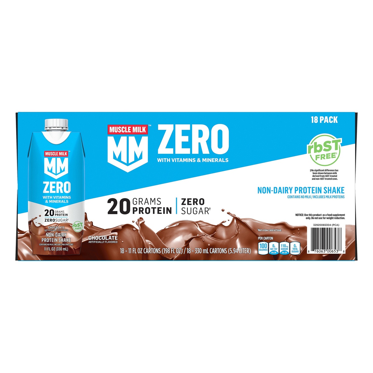 slide 1 of 7, Muscle Milk Light Protein Shake Chocolate, 18 ct; 11 oz