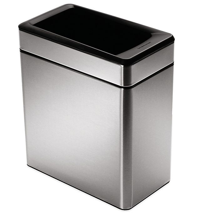 slide 1 of 2, simplehuman Profile Open Stainless Steel Trash Can, 10 liter