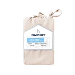 Havenstay Washed Sheets, Standard, Cream