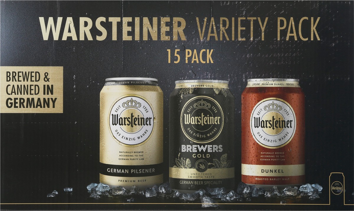 slide 2 of 9, Warsteiner Variety Pack Premium 15Pk Cans, 15 ct; 12 fl oz