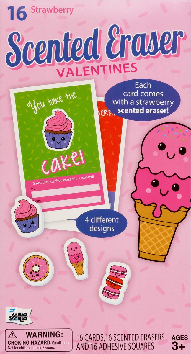 slide 3 of 10, Mello Smello Scented Strawberry Treats Eraser Kit, 16 ct, 16 ct