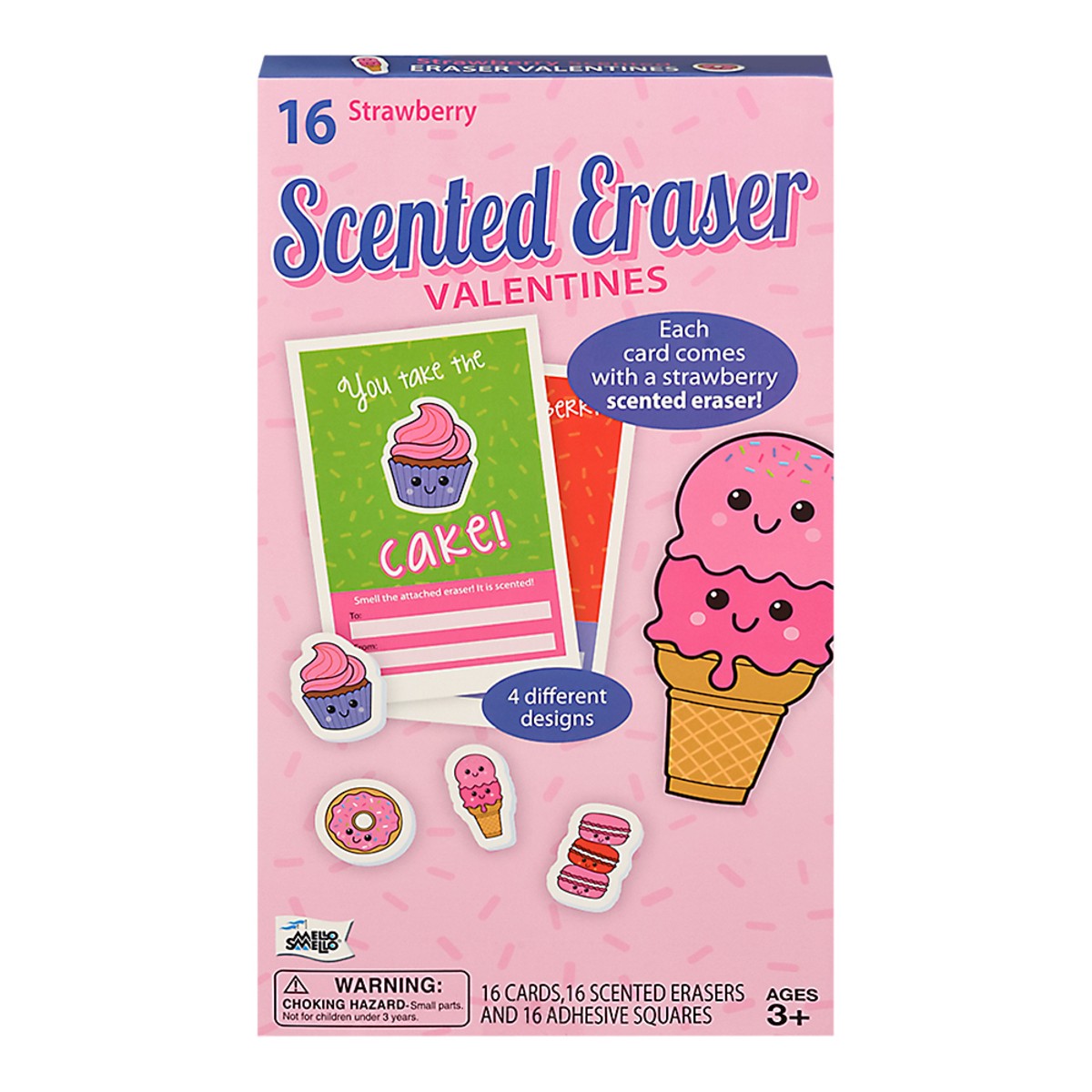 slide 1 of 10, Mello Smello Scented Strawberry Treats Eraser Kit, 16 ct, 16 ct