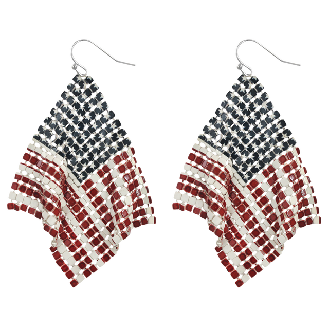 slide 1 of 1, I AM Jewelry Iam 4Th Of July American Flag Earrings, 1 ct
