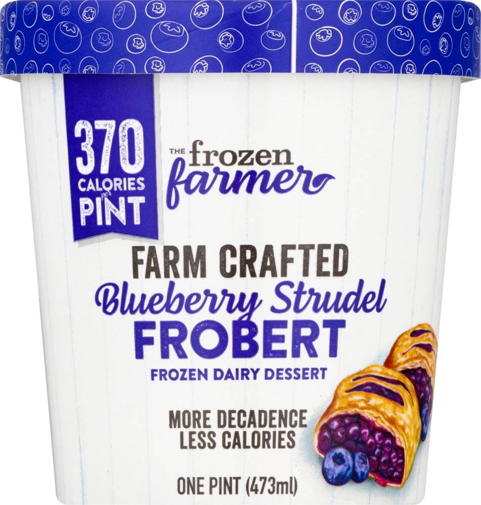 slide 1 of 1, The Frozen Farmer Blueberry Strudel Frobert Frozen Dairy Dessert, 1 pint