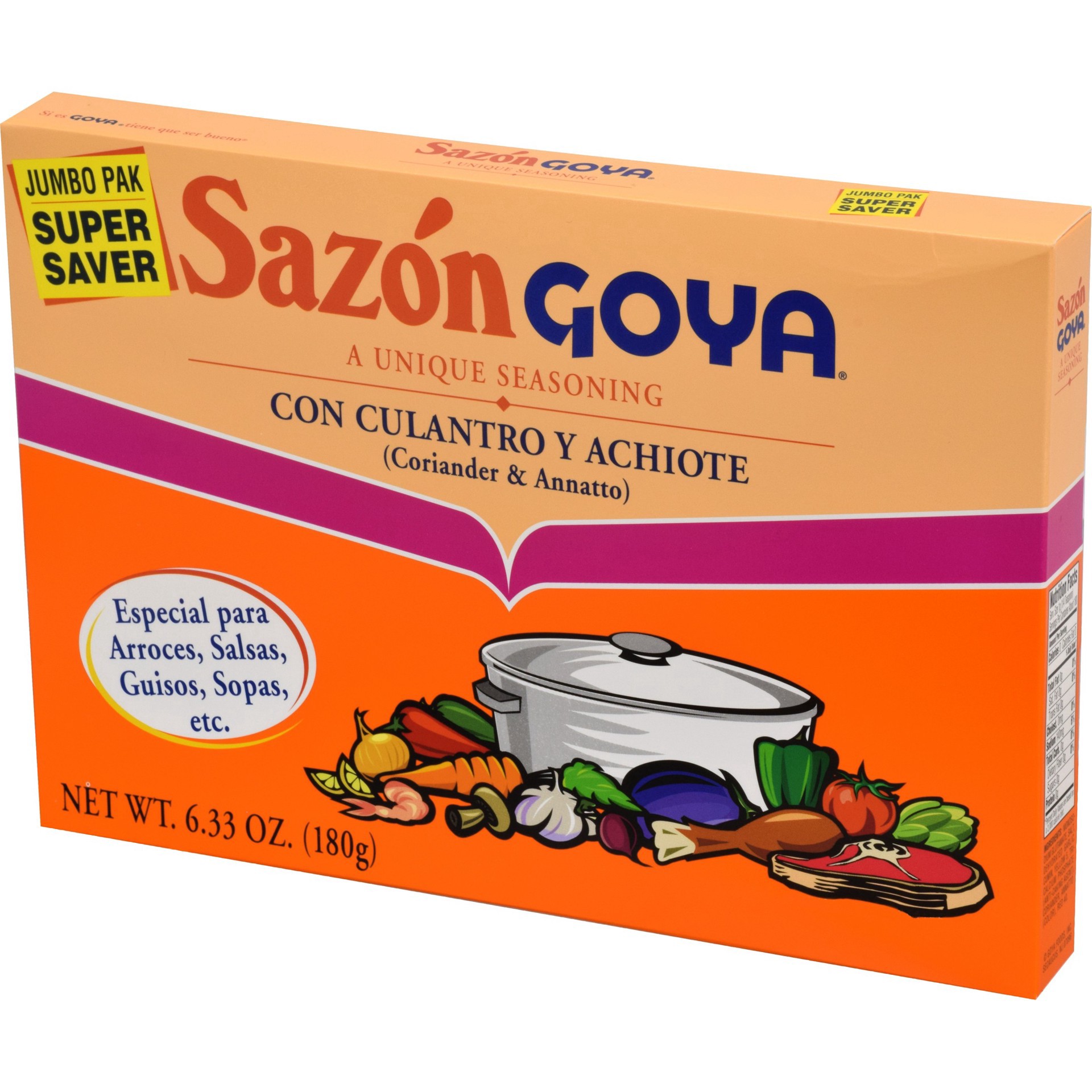 Sazon Goya Unique Seasoning With Coriander And Annatto 6 33oz 6 33 Oz