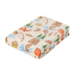 Havenstay Printed Plush Throw Fishing Trip, 50 in x 70 in