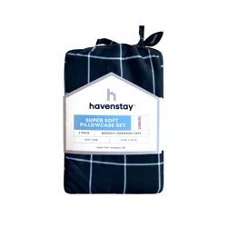 Havenstay Washed Sheets, Standard, Navy