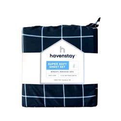 Havenstay Washed Sheets, Full, Navy