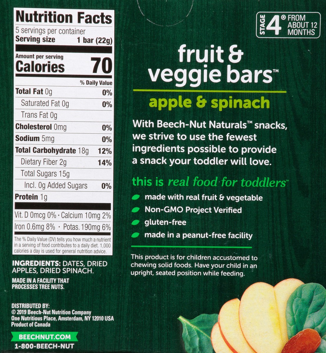 slide 3 of 14, Beech-Nut Naturals Apple & Spinach Fruit & Veggie Bars, 5 ct