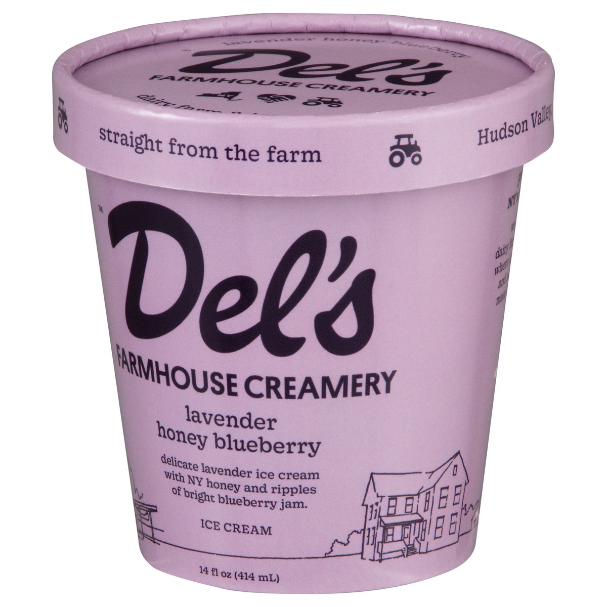 slide 3 of 4, Del's Lavender Honey Blueberry Ice Cream 14 fl oz, 1 ct